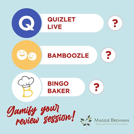 Gamify your review session with Quizlet Live, Bamboozle and BingoBaker